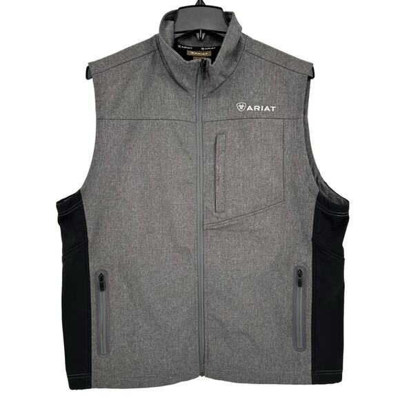 Men's XL Ariat Charcoal Grey Cinch Concealed Carry 2.0 Softshell Jacket Vest - Picture 1 of 10